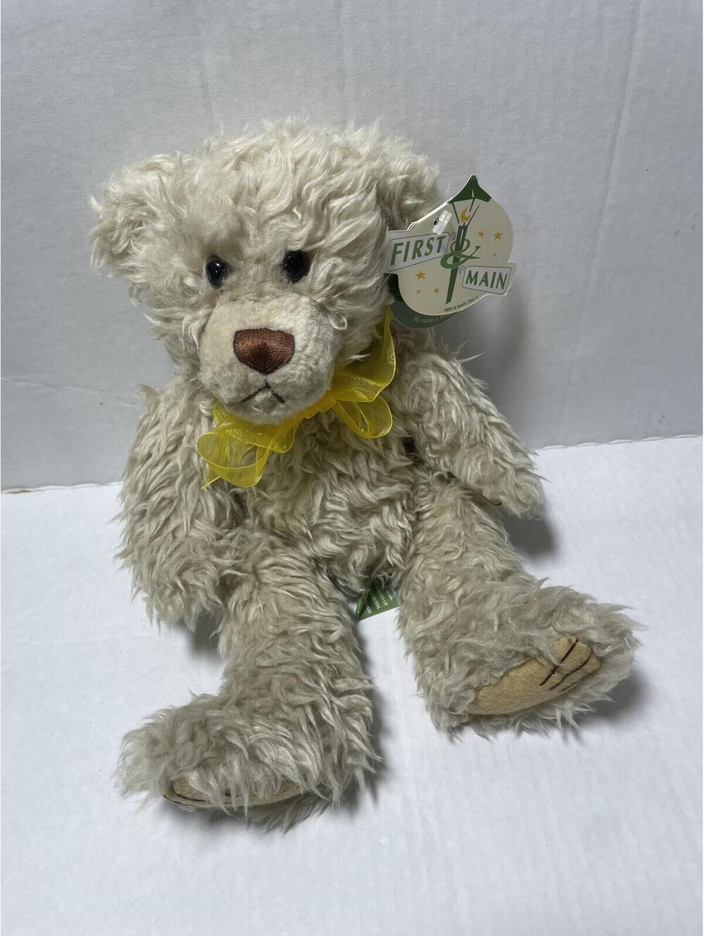 First and Main Scraggles Teddy Bear New with tags yellow collar